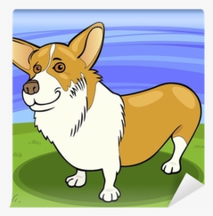 Pembroke Welsh Corgi Dog Cartoon Illustration Wall - Dog