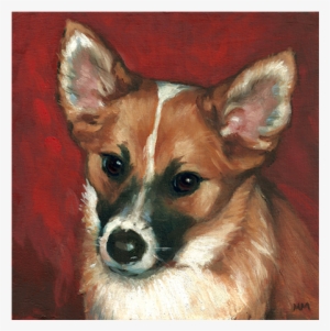 Oil Painting Of Icelandic Shepherd On Red - Oil Painting