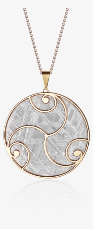 Meteorite Crop Circle Delight Pendant In Yellow Gold