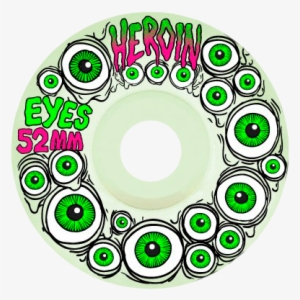 Eye Glow 52 - Heroin Eyes Skateboard Wheels - 52mm (glow