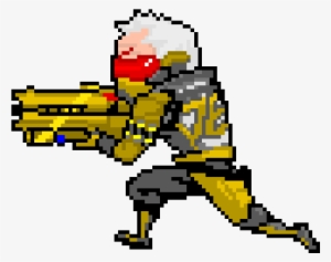 Golden Soldier 76 - Soldier 76 Pixel Art