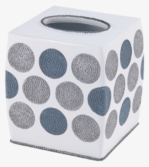 White - Avanti Dotted Circle Tissue Cover - Tissue Cover