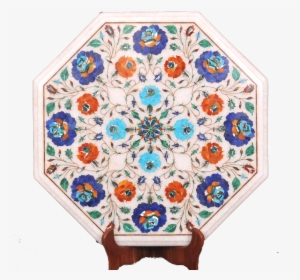 Octagon White Marble Inlay Tabletop - Table