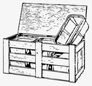 Box, Outline, Wooden, Vegetables, Wood, Tomato, Veggies - Drawings Of Crates Of Tea