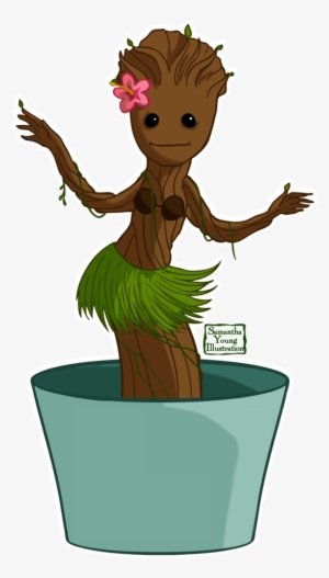 Hula Groot By Samyoungillustration On Deviantart Jpg - Groot