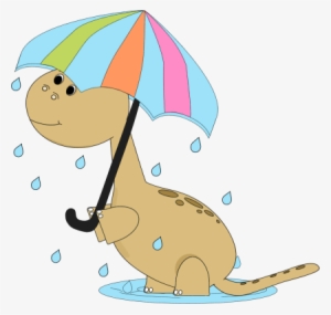 Dinosaur In The Rain Clip Art - Dinosaur In The Rain