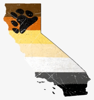 California Silhouette Bear Pride Flag - Gay
