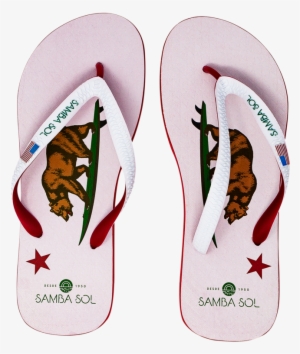 Men's Beach Collection Flip Flops - California Grunge Style Flag