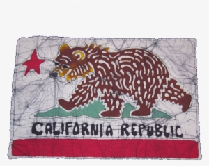 Tie Dyed California Bear Flag - Grizzly Bear