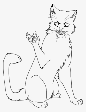 Lineart Evil Cat By Mana Ghostwolf - Drawing