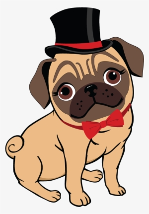 Transparent Pug Cartoon - Pug Dog Png Cartoon