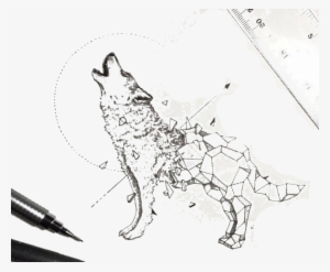 Dog Sketchy Stories - Kerby Rosanes Geometric Wolf