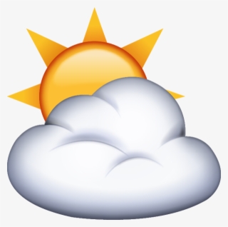 Download Sun Behind Cloud Emoji Png - Sun With Cloud Emoji