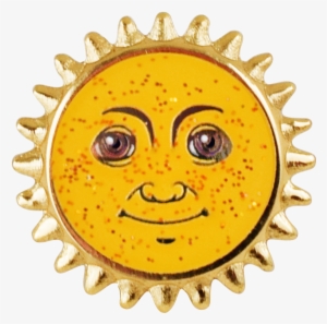 Sun Emoji Pin - Vitreous Enamel