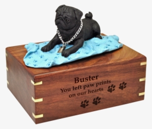 Wholesale Pug, Black On Blanket Urn Engraved With Name - Pug