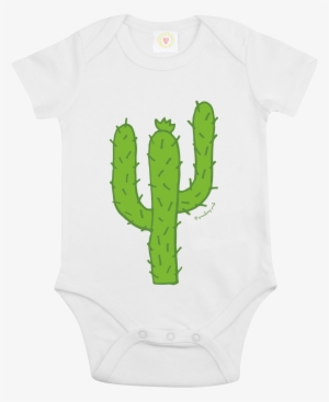 Cactus Baby Bodysuit In White - Cactus On White Shirt
