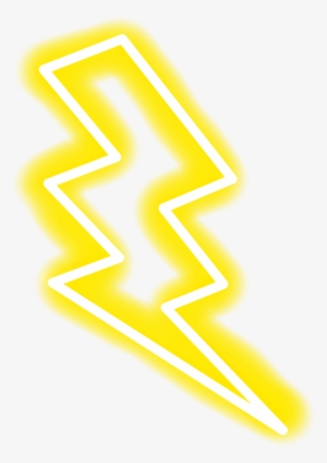 Neon Yellow White Lightning - Lightning Neon Png