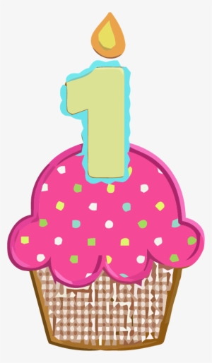 Graphic Transparent Library St Cupcake Picture Clipartly - 1st Birthday Cupcake Clipart