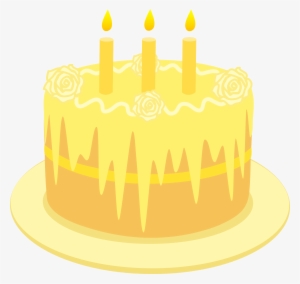 Birthday With Candles Free Clip Art Yellow - Yellow Cake Clip Art
