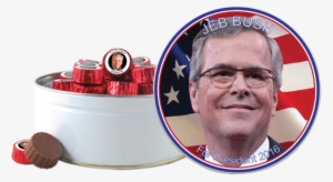 Jeb Bush For President Tin With Jeb Bush Two-bite Foiled - American Flag