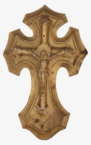 Vintage Crucifix / Jesus Christ On The Cross Carved - Christianity