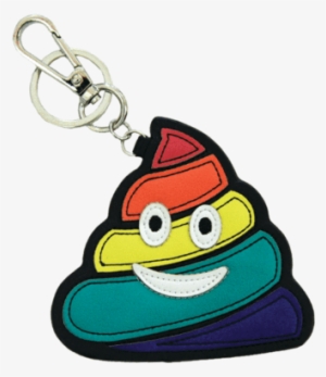 Rainbow Poop Emoji Keychain