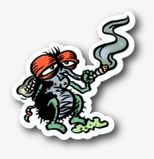 Fly Smoking Weed Sticker - Fly Smoking