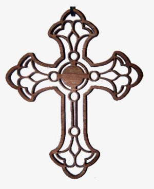 Laser Cut Cross From Cherry Wood - Laser