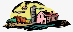 Farm Vehicle Unloads Grain Into Silos - Grain