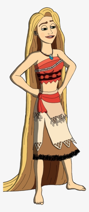 Rapunzel As Moana By Renthegodofhumor-dawabw0 - Moana Rise Of The Brave Tangled Dragons