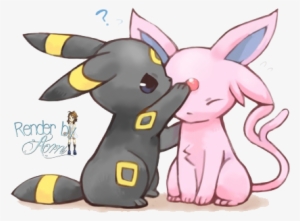 Espeon Y Umbreon Kawaii Render By Aominaito On Deviantart - Cute Umbreon And Espeon