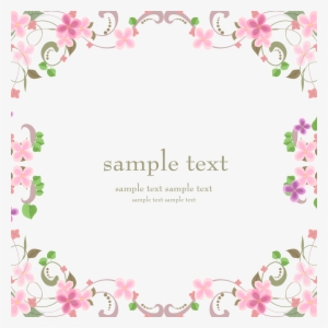 Vector Flowers Material Transprent - Pink Flower Square Border