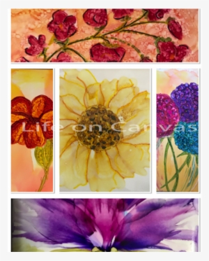 Alcohol Ink Class Flowers - Tagetes Patula
