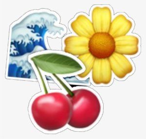Emojis Iphone Iphoneemojis Cherries Sunflower Wave - Sunflower Emoji Overlay