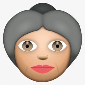 White Grandma Emoji - Emoji Grandma And Grandpa