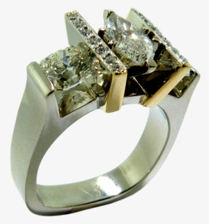 Marquis Cut And Hearts On Fire Diamond Gold Ring - Ring
