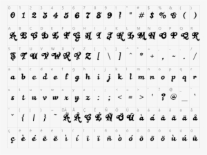 Black Rose Character Map - Teutonic No 1 Font