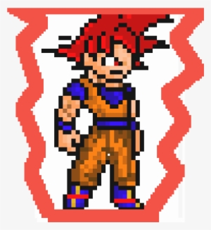 Goku Super Saiyan God - Goku Ssj God Pixel Art