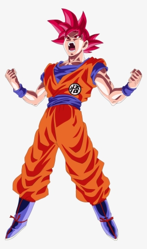 Goku Super Saiyan God Red Drawing - Dragon Ball Z Goku God Red