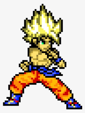 Super Saiyan Goku - Goku Super Saiyan Pixel Art - 530x680 PNG Download ...