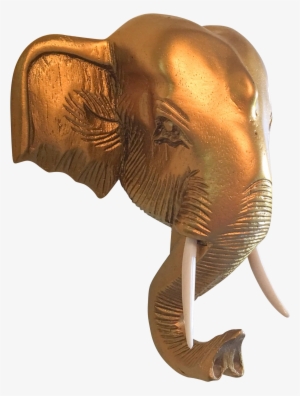 Handmade Gold Resin Elephant Head - Elephant Head Transparent