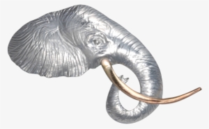 Elephant Head Profile Pin/pendant