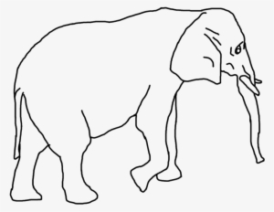 Elephant Head Clip Art Vector - Line Art