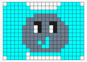 Elephant Head Perler Bead Pattern / Bead Sprite - Resolução 72 Dpi 300 Dpi