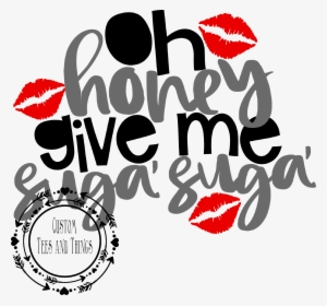 Oh Honey Give Me Suga Suga - Sexy Red Lips Fun Party Tee Tile Coaster