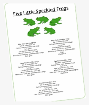 'five Little Speckled Frogs' Number Song/rhyme/words - Poster
