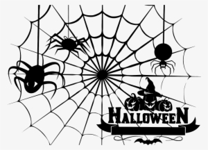 Halloween Spiderweb Stencil Clip Royalty Free - Halloween Spider Web Clipart