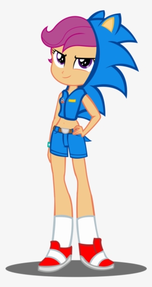 Trungtranhaitrung, Belly Button, Classic Sonic, Clothes, - Equestria Girls Cosplay Vector