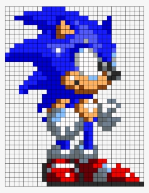 Classic Sonic Perler Bead Pattern / Bead Sprite - Sonic 3 Pixel Art