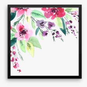 Watercolor Flowers Framed Photo Paper Poster - Canvas Print